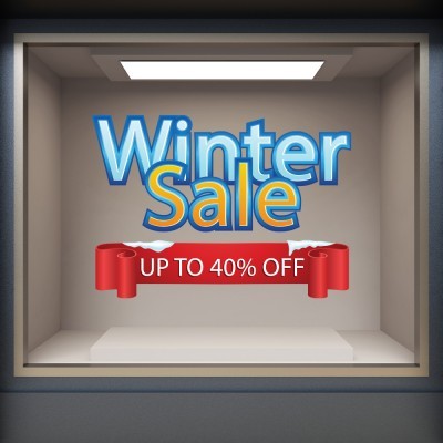 40% colorful, Εκπτωτικά, Αυτοκόλλητα βιτρίνας, 110 x 78